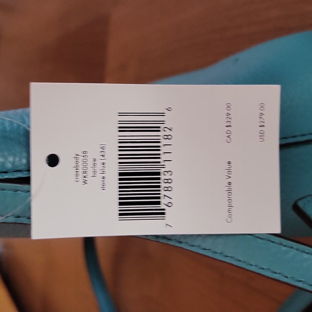 Brand NEW Kate Spade Harlow Crossbody in Stone Blue Pebbled Leather - Picture 7 of 7